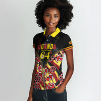 Personalised Uganda 64th Anniversary Women Polo Shirt Happy Independence Day