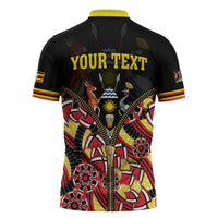 Personalised Uganda 64th Anniversary Zipper Polo Shirt Happy Independence Day