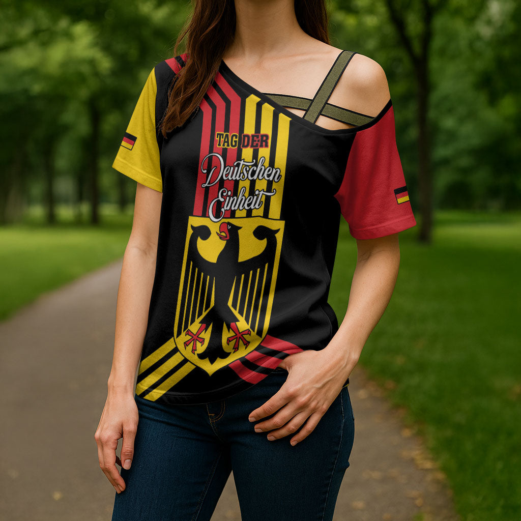Personalised Tag Der Deutschen Einheit Cross Shoulder Shirt Happy Unity Day