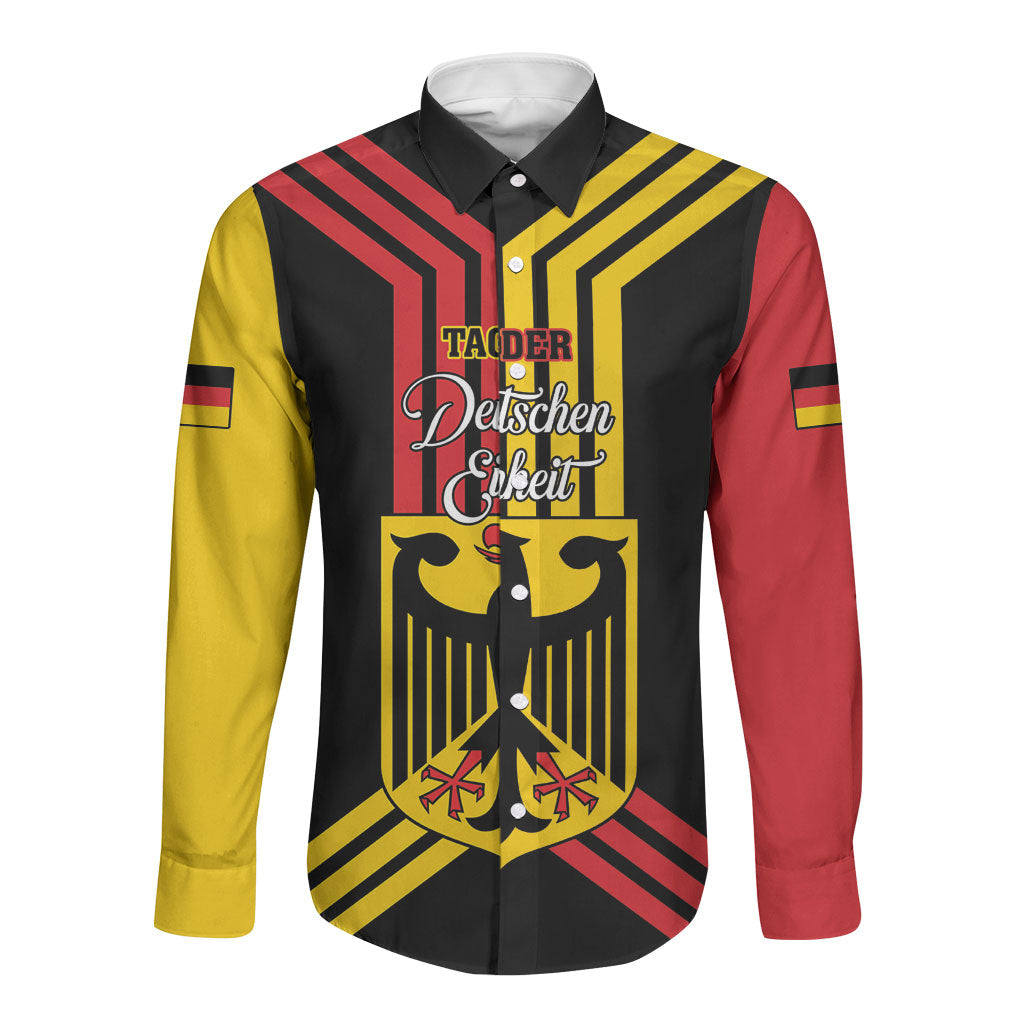 Personalised Tag Der Deutschen Einheit Long Sleeve Button Shirt Happy Unity Day