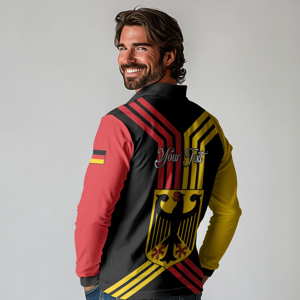 Personalised Tag Der Deutschen Einheit Long Sleeve Polo Shirt Happy Unity Day