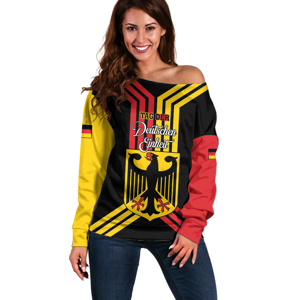 Personalised Tag Der Deutschen Einheit Off Shoulder Sweater Happy Unity Day