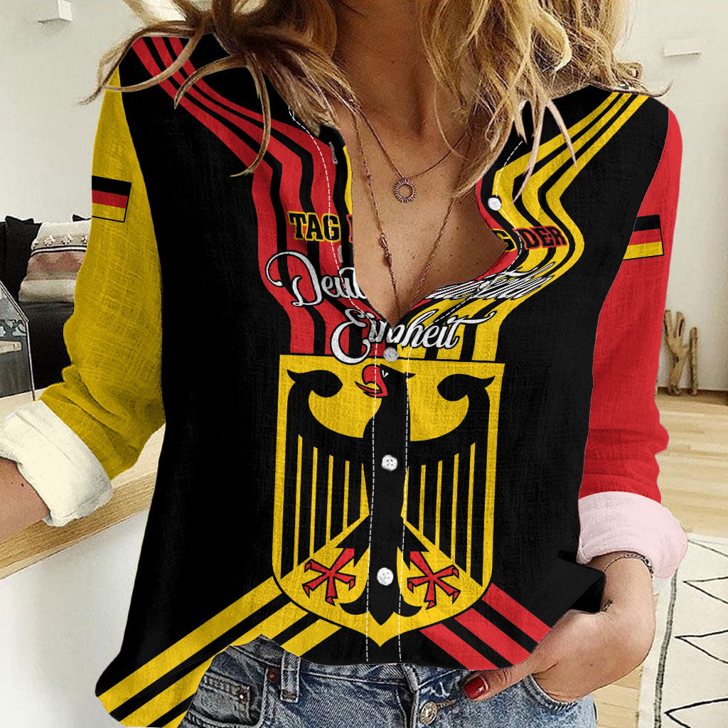 Personalised Tag Der Deutschen Einheit Women Casual Shirt Happy Unity Day
