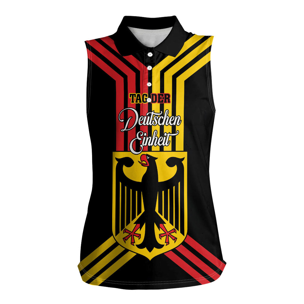 Personalised Tag Der Deutschen Einheit Women Sleeveless Polo Shirt Happy Unity Day
