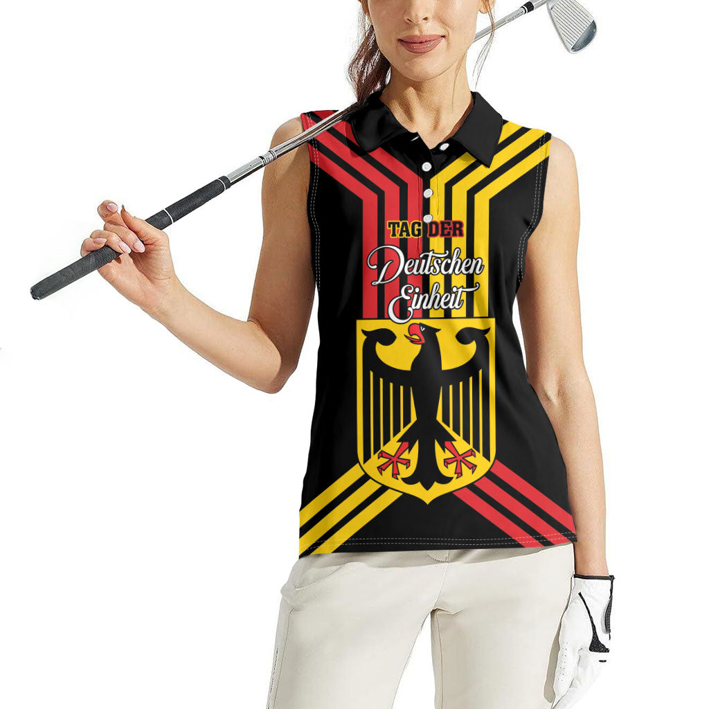 Personalised Tag Der Deutschen Einheit Women Sleeveless Polo Shirt Happy Unity Day