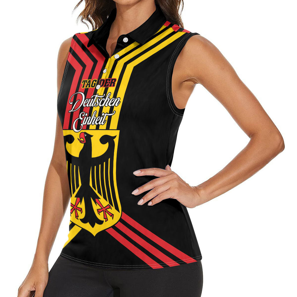 Personalised Tag Der Deutschen Einheit Women Sleeveless Polo Shirt Happy Unity Day