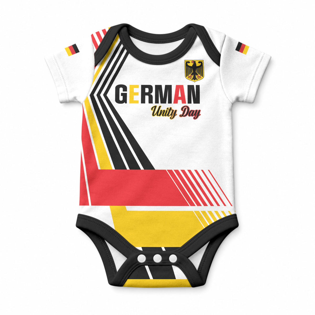 Personalised German Unity Day Baby Onesie Deutschland Flag Stylized