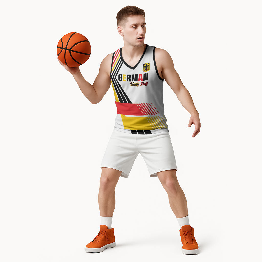 Personalised German Unity Day Basketball Jersey Deutschland Flag Stylized