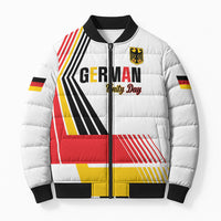 Personalised German Unity Day Bomber Puffer Jacket Deutschland Flag Stylized