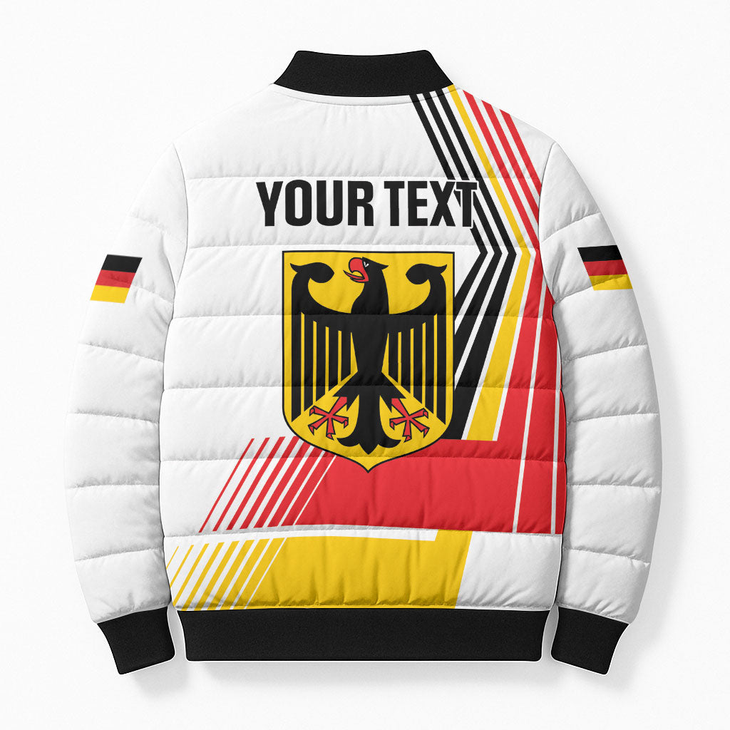 Personalised German Unity Day Bomber Puffer Jacket Deutschland Flag Stylized