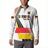 Personalised German Unity Day Button Sweatshirt Deutschland Flag Stylized