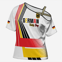 Personalised German Unity Day Cross Shoulder Shirt Deutschland Flag Stylized