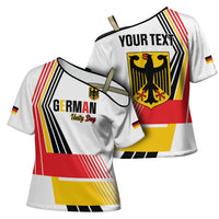 Personalised German Unity Day Cross Shoulder Shirt Deutschland Flag Stylized