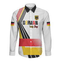 Personalised German Unity Day Long Sleeve Button Shirt Deutschland Flag Stylized