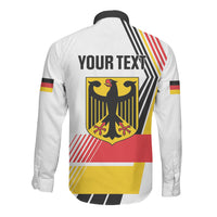 Personalised German Unity Day Long Sleeve Button Shirt Deutschland Flag Stylized