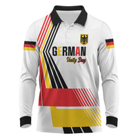 Personalised German Unity Day Long Sleeve Polo Shirt Deutschland Flag Stylized