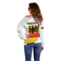 Personalised German Unity Day Off Shoulder Sweater Deutschland Flag Stylized