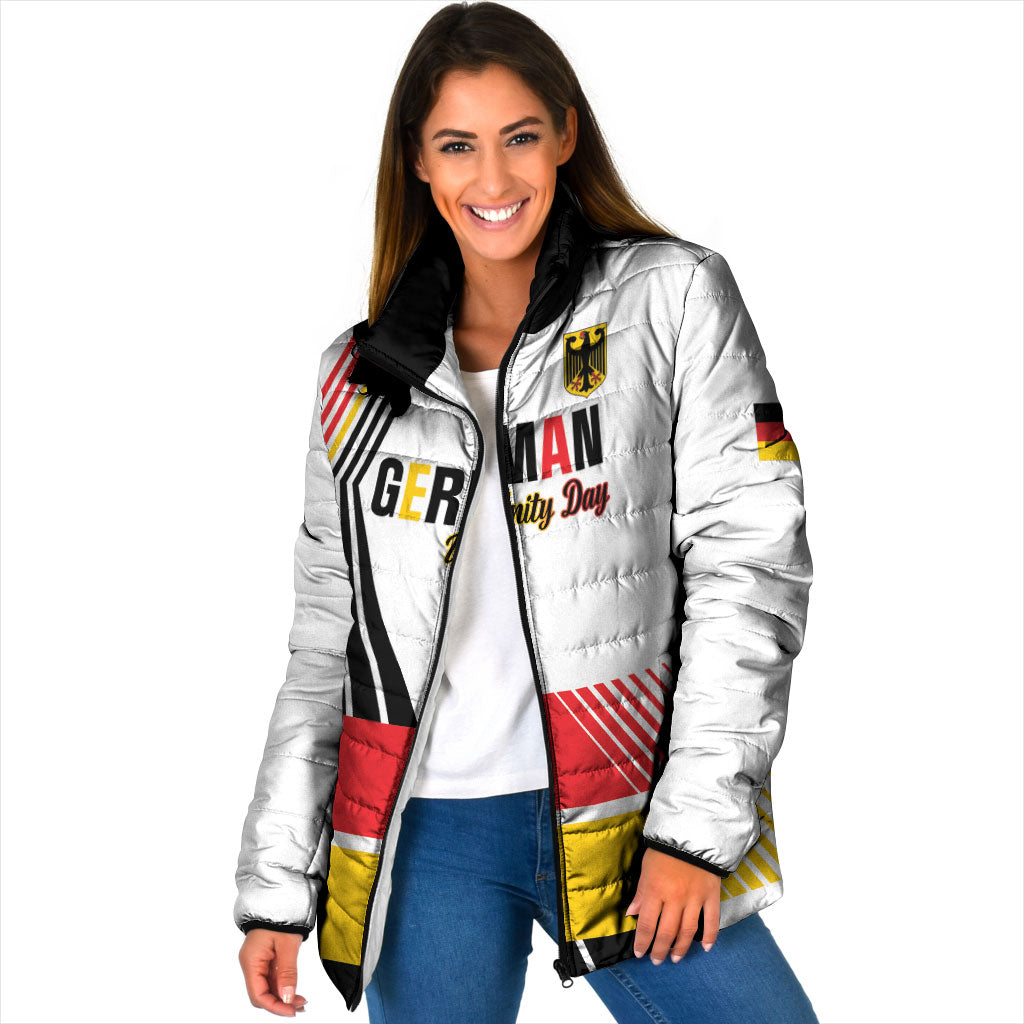 Personalised German Unity Day Padded Jacket Deutschland Flag Stylized