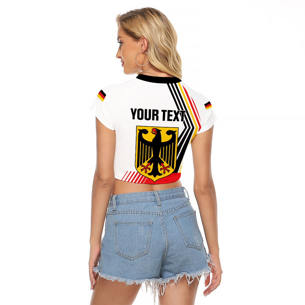Personalised German Unity Day Raglan Cropped T Shirt Deutschland Flag Stylized