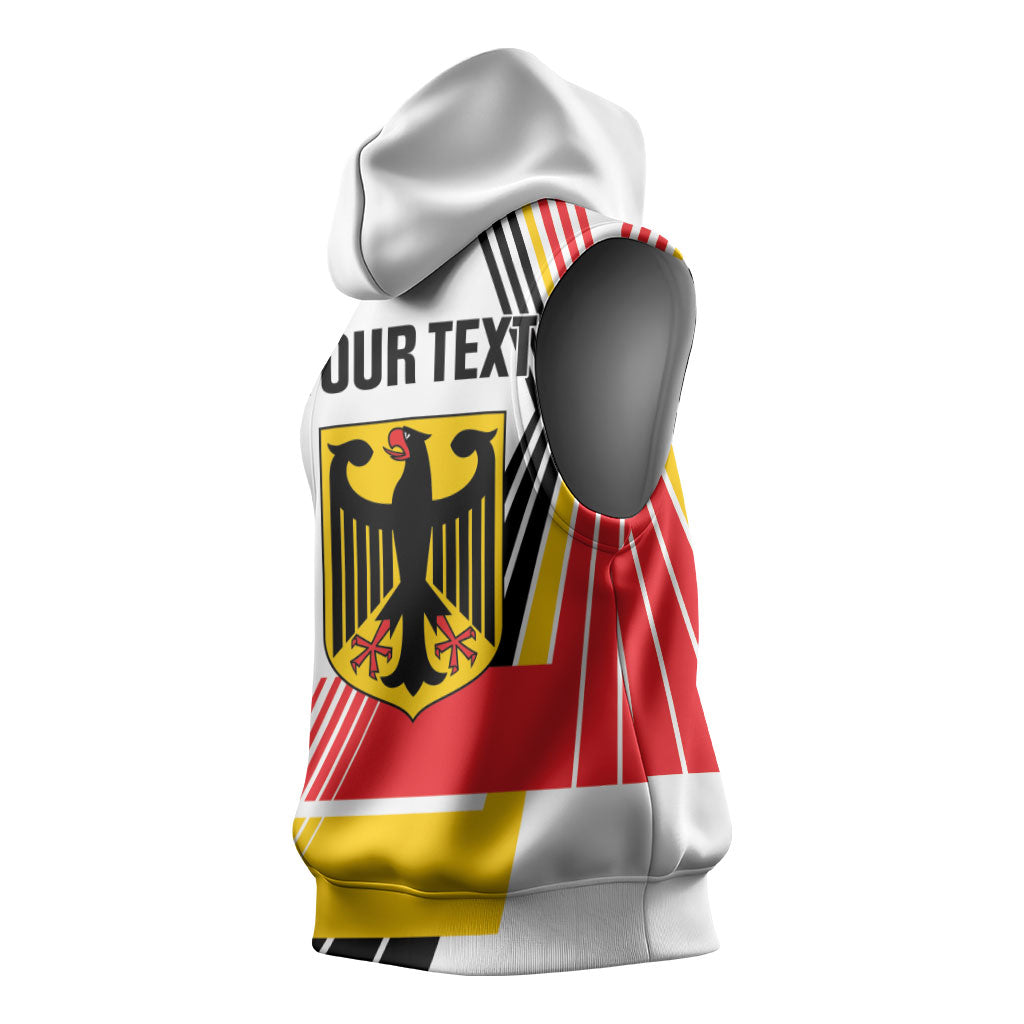 Personalised German Unity Day Sleeveless Hoodie Deutschland Flag Stylized