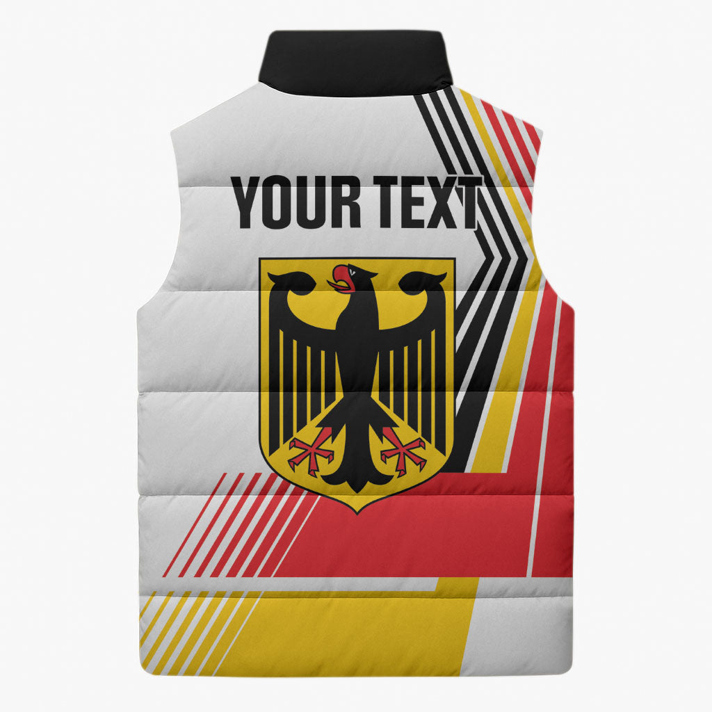 Personalised German Unity Day Sleeveless Puffer Jacket Deutschland Flag Stylized