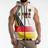 Personalised German Unity Day Sleeveless Zip Hoodie Deutschland Flag Stylized