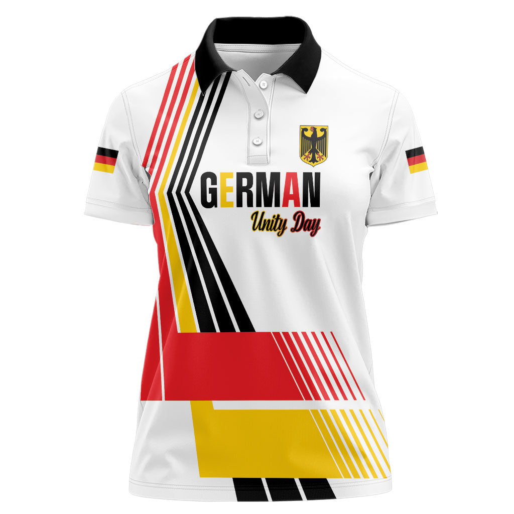 Personalised German Unity Day Women Polo Shirt Deutschland Flag Stylized