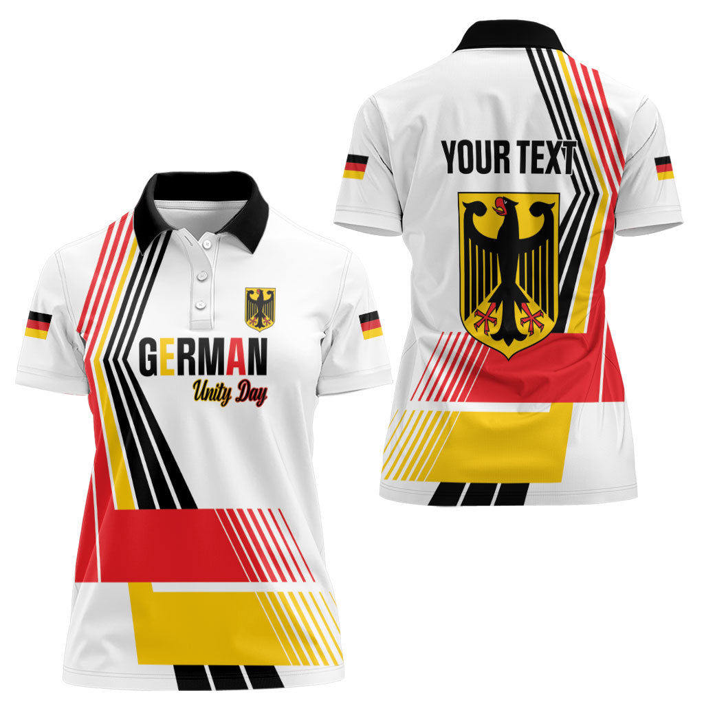 Personalised German Unity Day Women Polo Shirt Deutschland Flag Stylized
