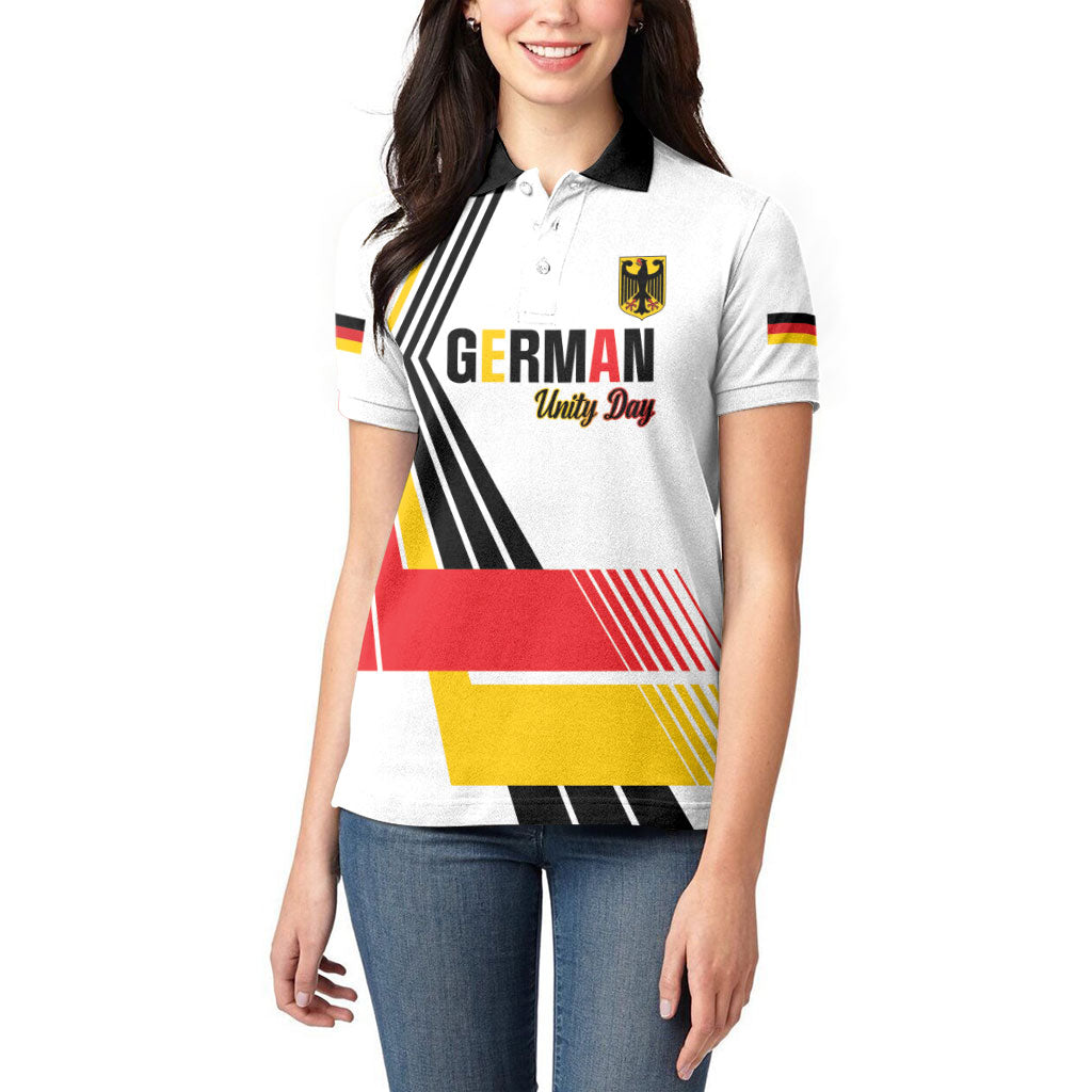 Personalised German Unity Day Women Polo Shirt Deutschland Flag Stylized