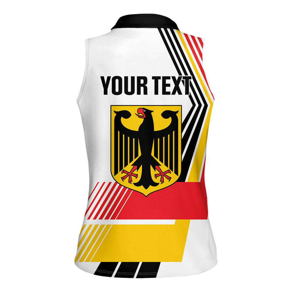 Personalised German Unity Day Women Sleeveless Polo Shirt Deutschland Flag Stylized