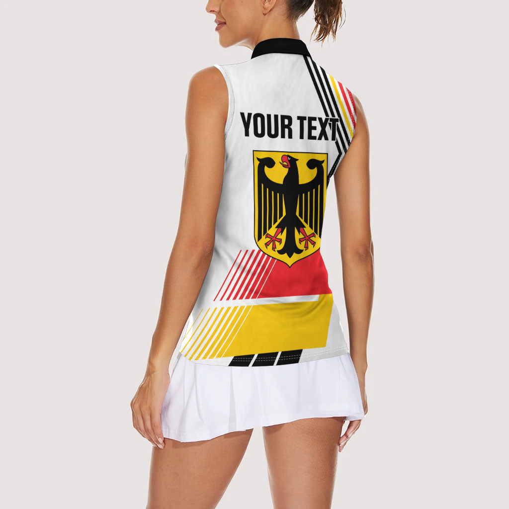 Personalised German Unity Day Women Sleeveless Polo Shirt Deutschland Flag Stylized
