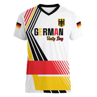 Personalised German Unity Day Women V-Neck T-Shirt Deutschland Flag Stylized