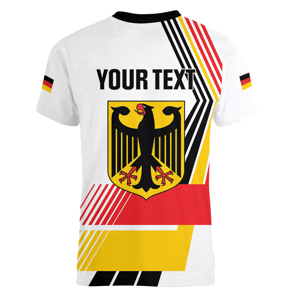 Personalised German Unity Day Women V-Neck T-Shirt Deutschland Flag Stylized