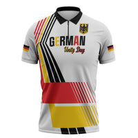 Personalised German Unity Day Zipper Polo Shirt Deutschland Flag Stylized