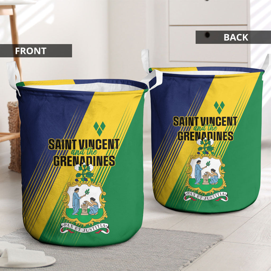 Saint Vincent and the Grenadines Laundry Basket Coat of Arms Flag Stylized