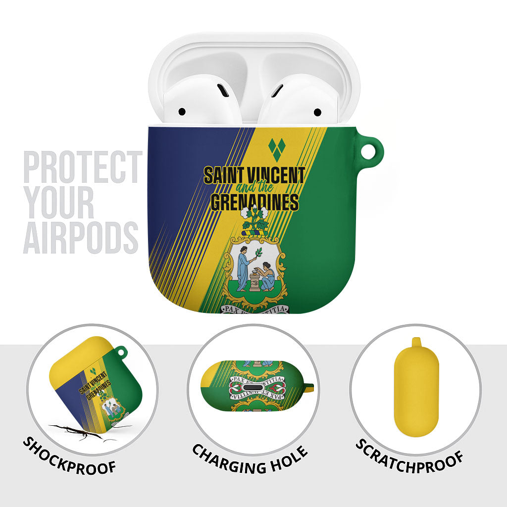 Saint Vincent and the Grenadines AirPods Case Coat of Arms Flag Stylized