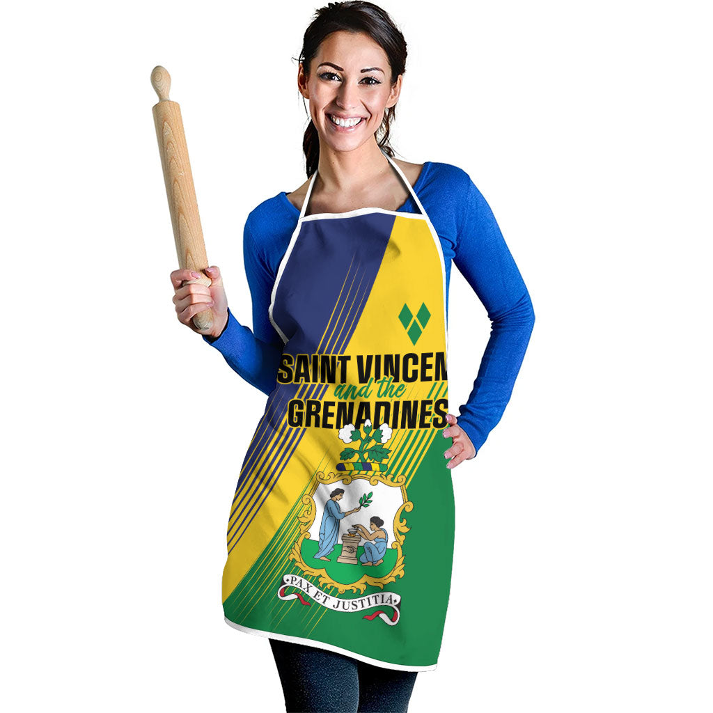 Saint Vincent and the Grenadines Apron Coat of Arms Flag Stylized
