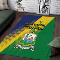 Saint Vincent and the Grenadines Area Rug Coat of Arms Flag Stylized