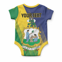Personalised Saint Vincent and the Grenadines Baby Onesie Coat of Arms Flag Stylized