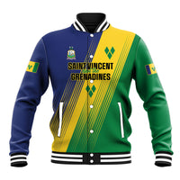 Personalised Saint Vincent and the Grenadines Baseball Jacket Coat of Arms Flag Stylized