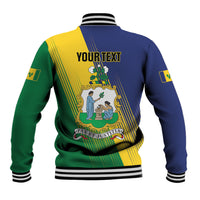 Personalised Saint Vincent and the Grenadines Baseball Jacket Coat of Arms Flag Stylized