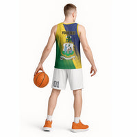 Personalised Saint Vincent and the Grenadines Basketball Jersey Coat of Arms Flag Stylized
