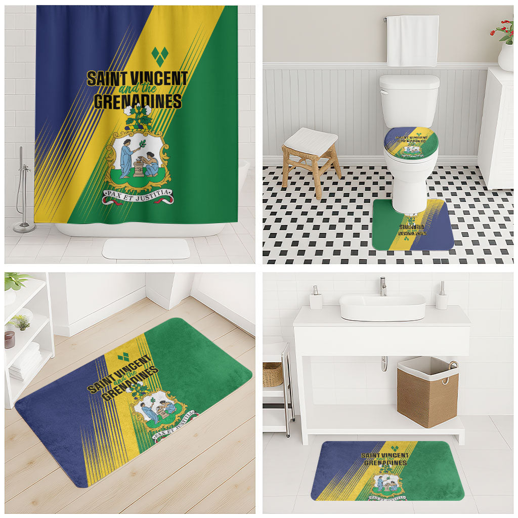 Saint Vincent and the Grenadines Bathroom Set Coat of Arms Flag Stylized