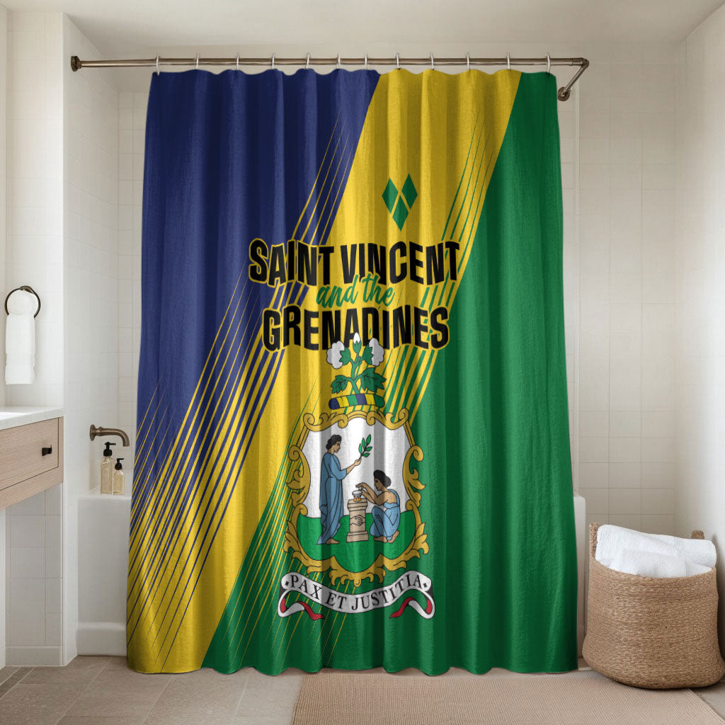 Saint Vincent and the Grenadines Bathroom Set Coat of Arms Flag Stylized