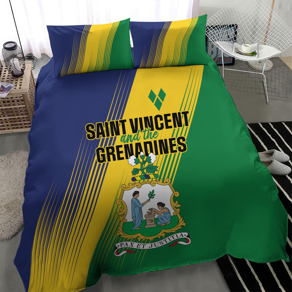 Saint Vincent and the Grenadines Bedding Set Coat of Arms Flag Stylized