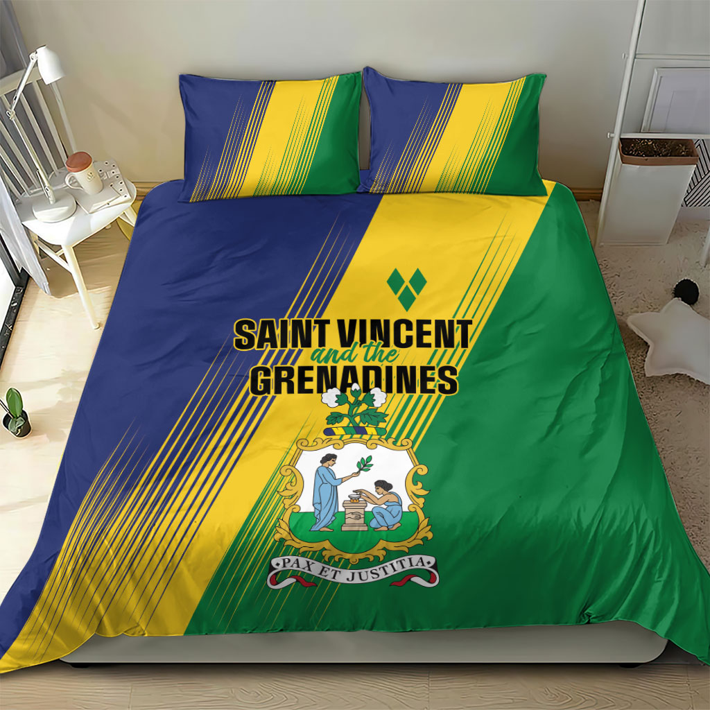 Saint Vincent and the Grenadines Bedding Set Coat of Arms Flag Stylized