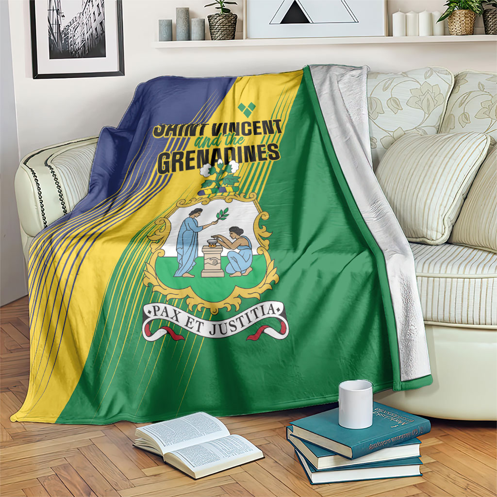 Saint Vincent and the Grenadines Blanket Coat of Arms Flag Stylized