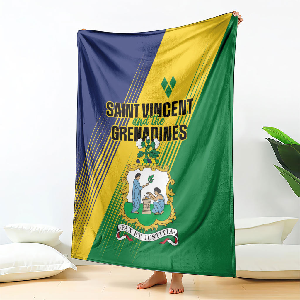 Saint Vincent and the Grenadines Blanket Coat of Arms Flag Stylized