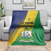 Saint Vincent and the Grenadines Blanket Coat of Arms Flag Stylized