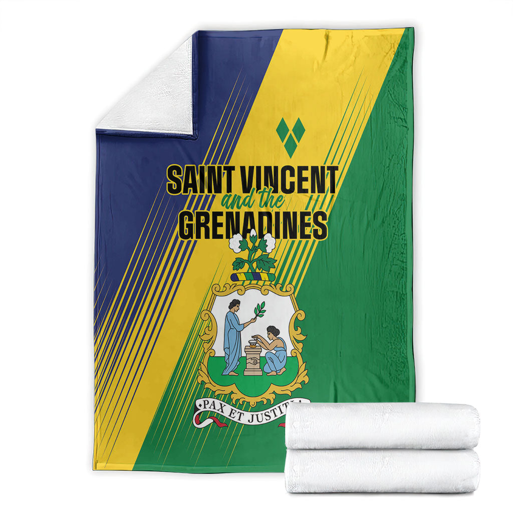 Saint Vincent and the Grenadines Blanket Coat of Arms Flag Stylized